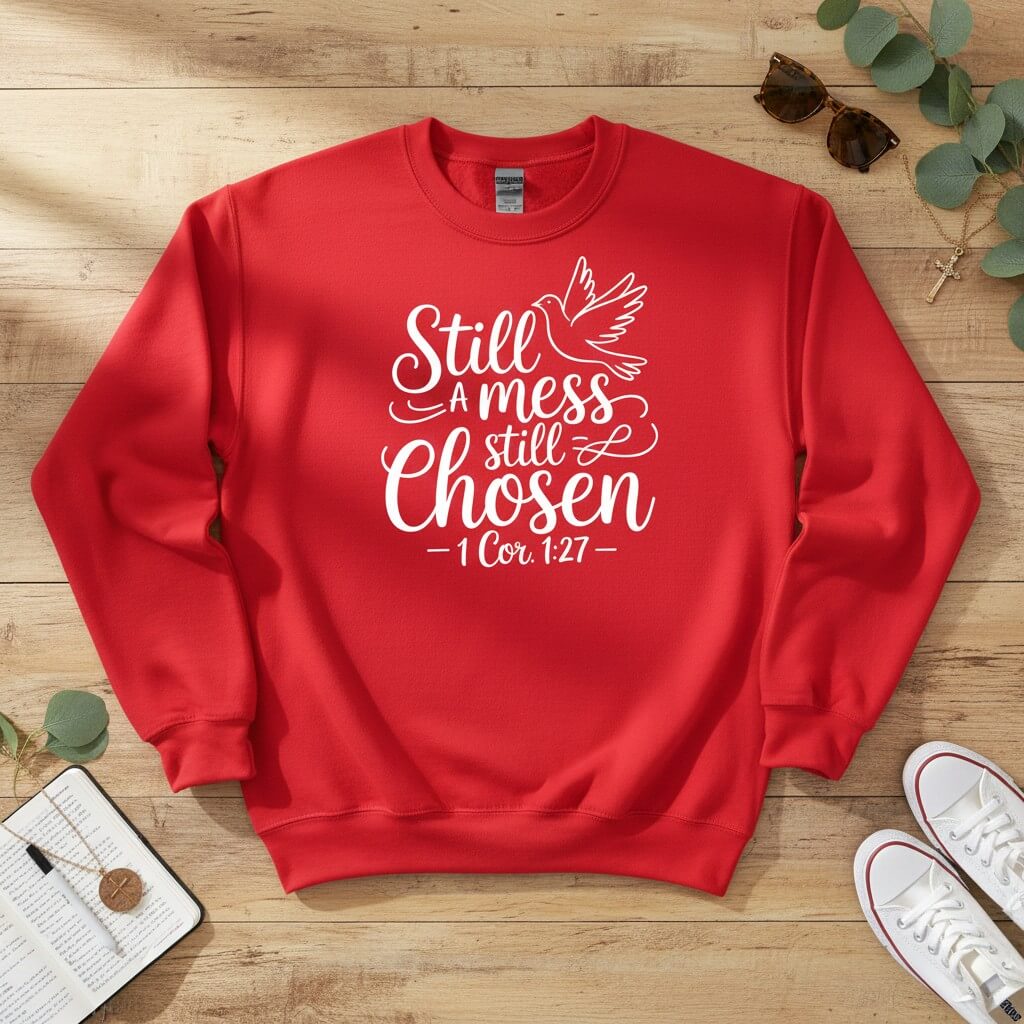 Still a mess still chosen Crewneck Sweatshirt