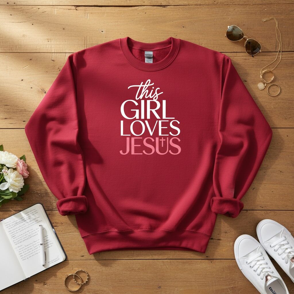 This Girl Loves Jesus Crewneck Sweatshirt