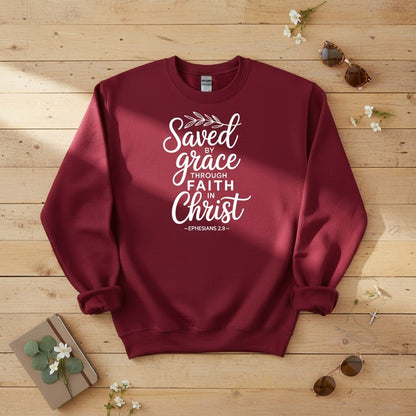 Saved by Grace through Faith in Christ Crewneck Sweatshirt