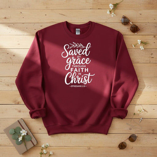 Saved by Grace through Faith in Christ Crewneck Sweatshirt
