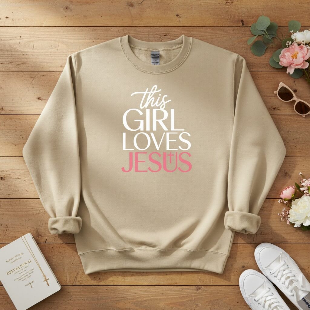 This Girl Loves Jesus Crewneck Sweatshirt