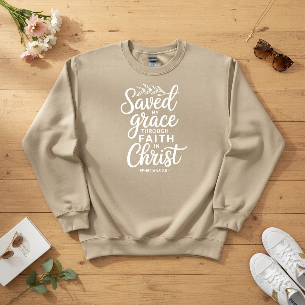 Saved by Grace through Faith in Christ Crewneck Sweatshirt