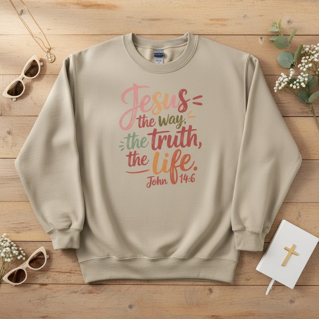 Jesus the way the trust the life Crewneck Sweatshirt
