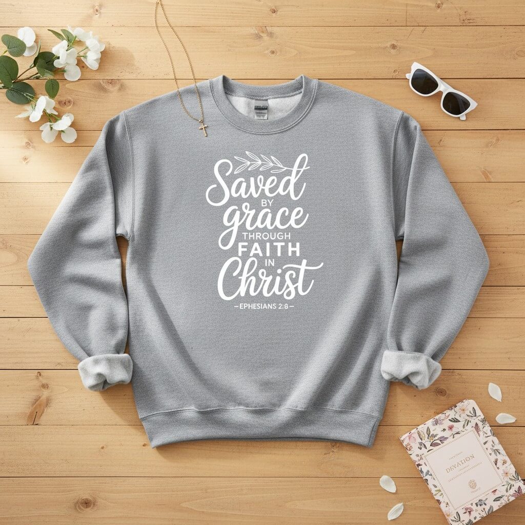 Saved by Grace through Faith in Christ Crewneck Sweatshirt