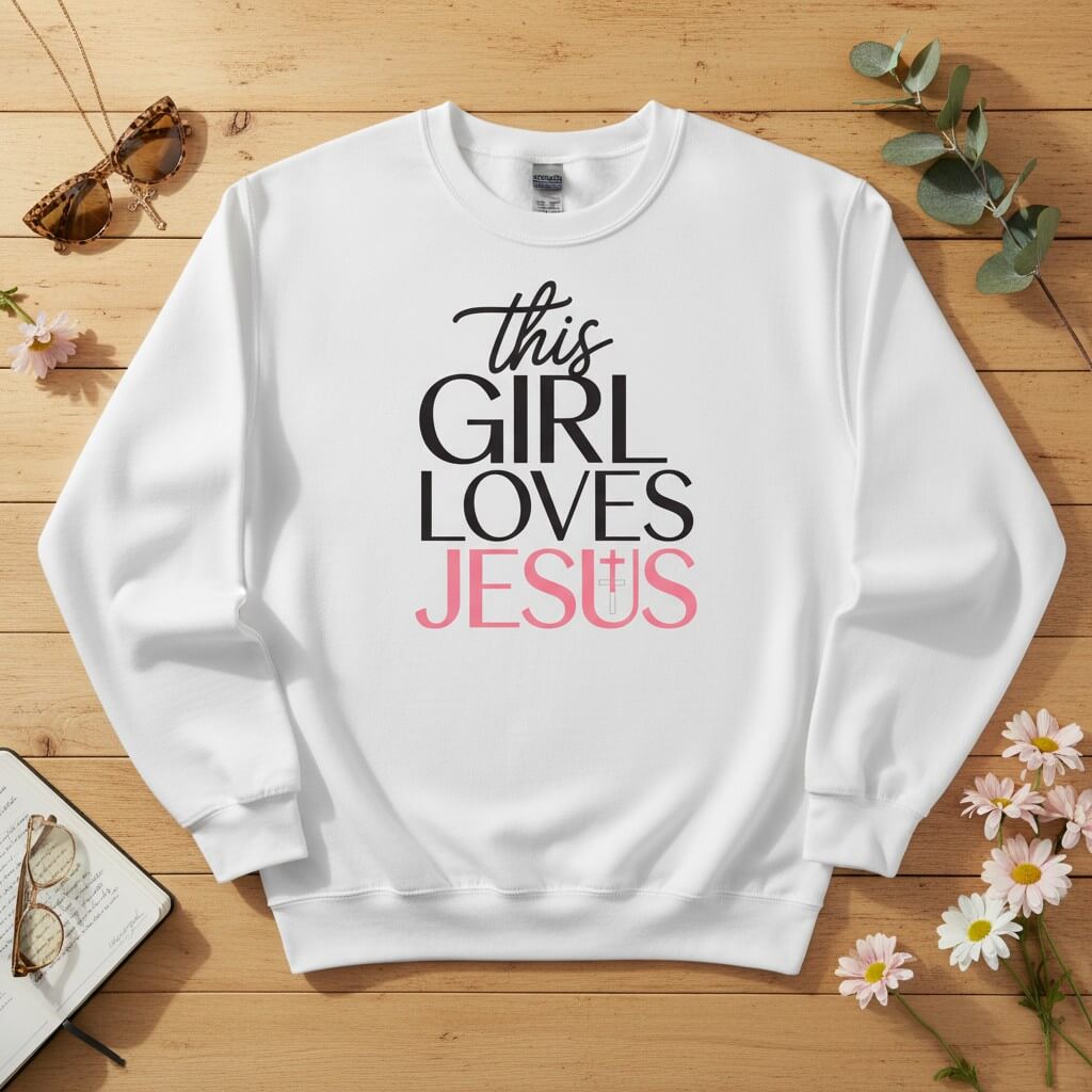 This Girl Loves Jesus Crewneck Sweatshirt