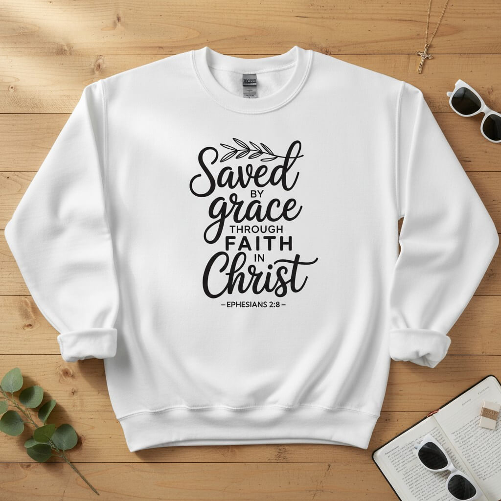Saved by Grace through Faith in Christ Crewneck Sweatshirt