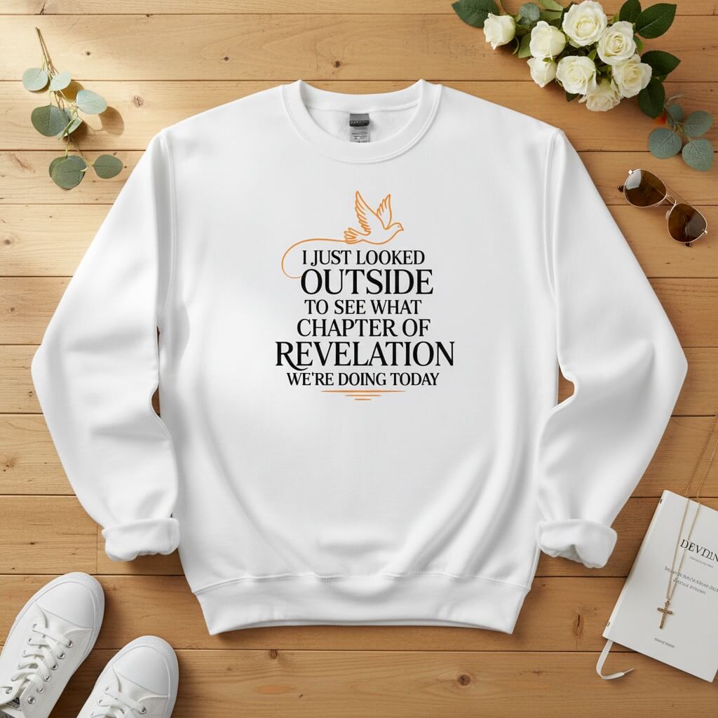 I just looked outside to see what chapter of Revelation Crewneck Sweatshirt