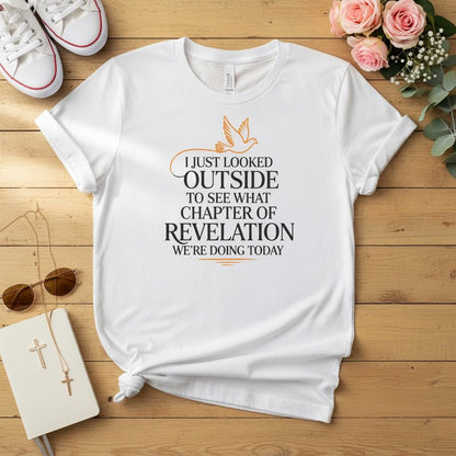 I just looked outside to see what chapter of Revelation T-shirt