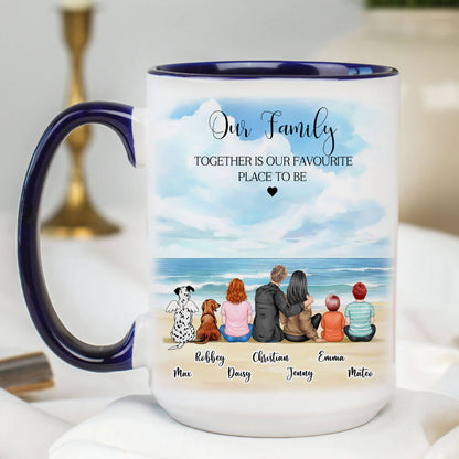 Our Family Together Is Our Favorite Place to Be - Personalized Coffee Two Tone Mug