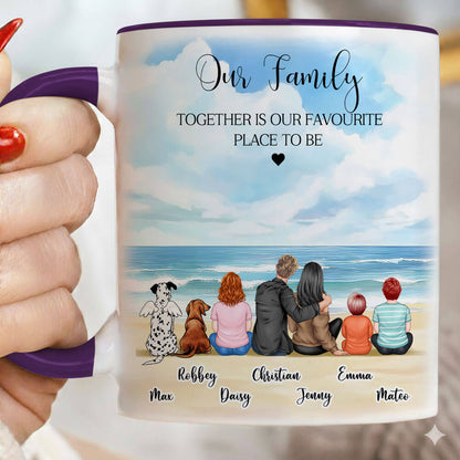 Our Family Together Is Our Favorite Place to Be - Personalized Coffee Two Tone Mug